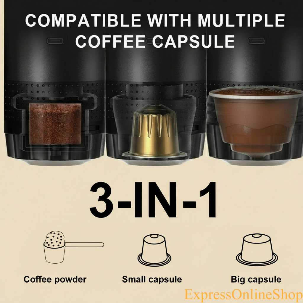 Cafetera Expreso portátil 3 en 1